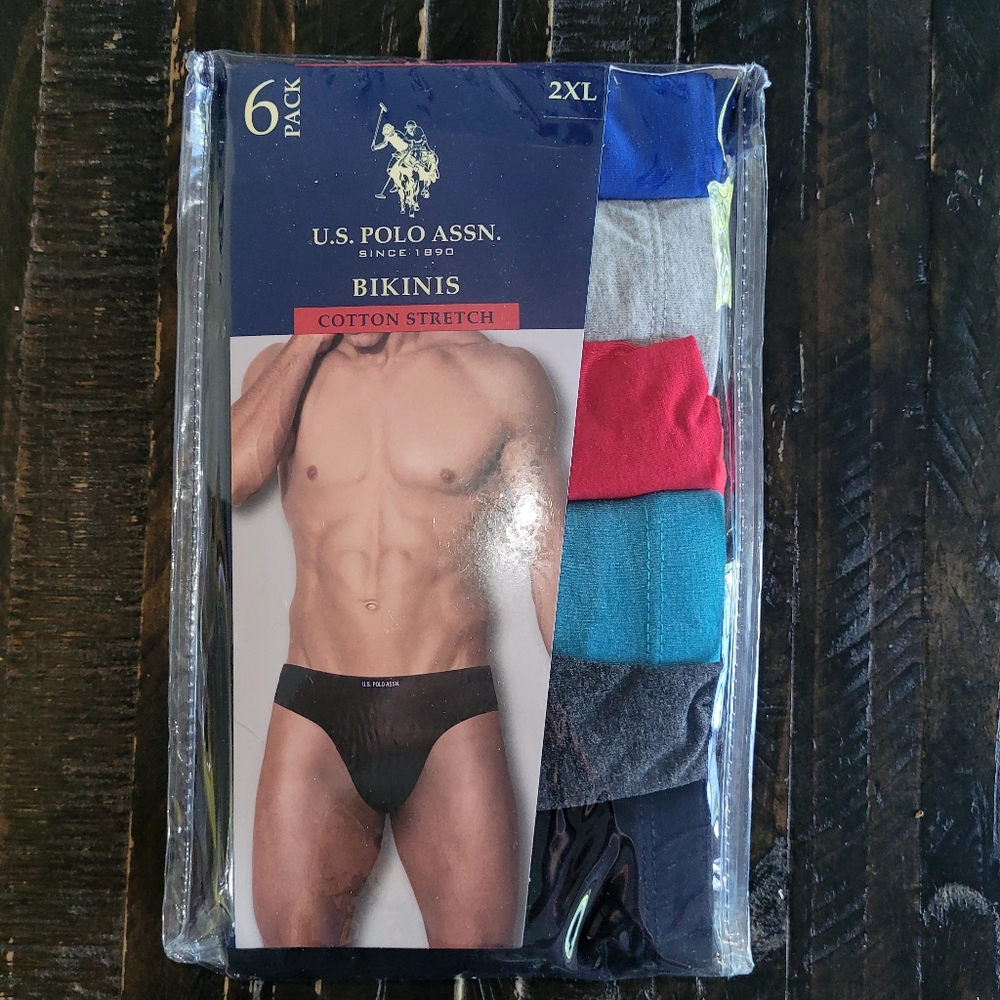 U.S. Polo Assn. Cotton Bikini Underwear 6-Pack Mens Size 2XL